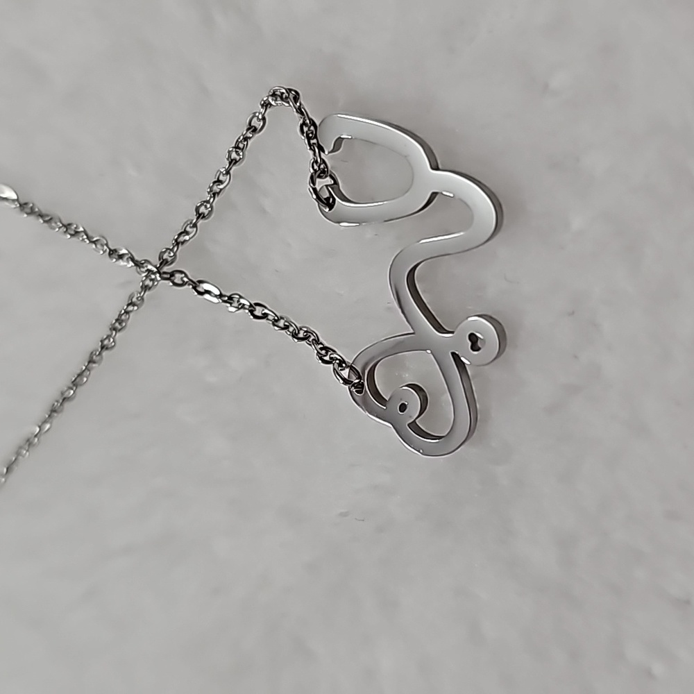 Stethoscope Love Stainless Steel Necklace - Picture 10 of 10
